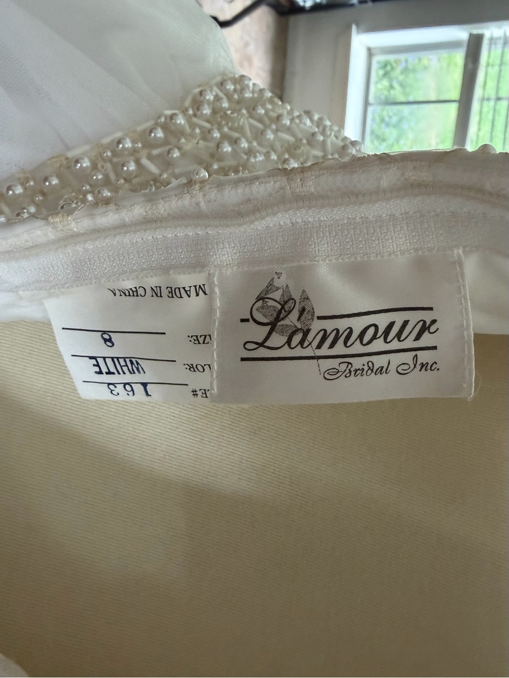 L'Amour Ivory Beaded Bodice Tulle Ball Gown - Picture 15 of 16